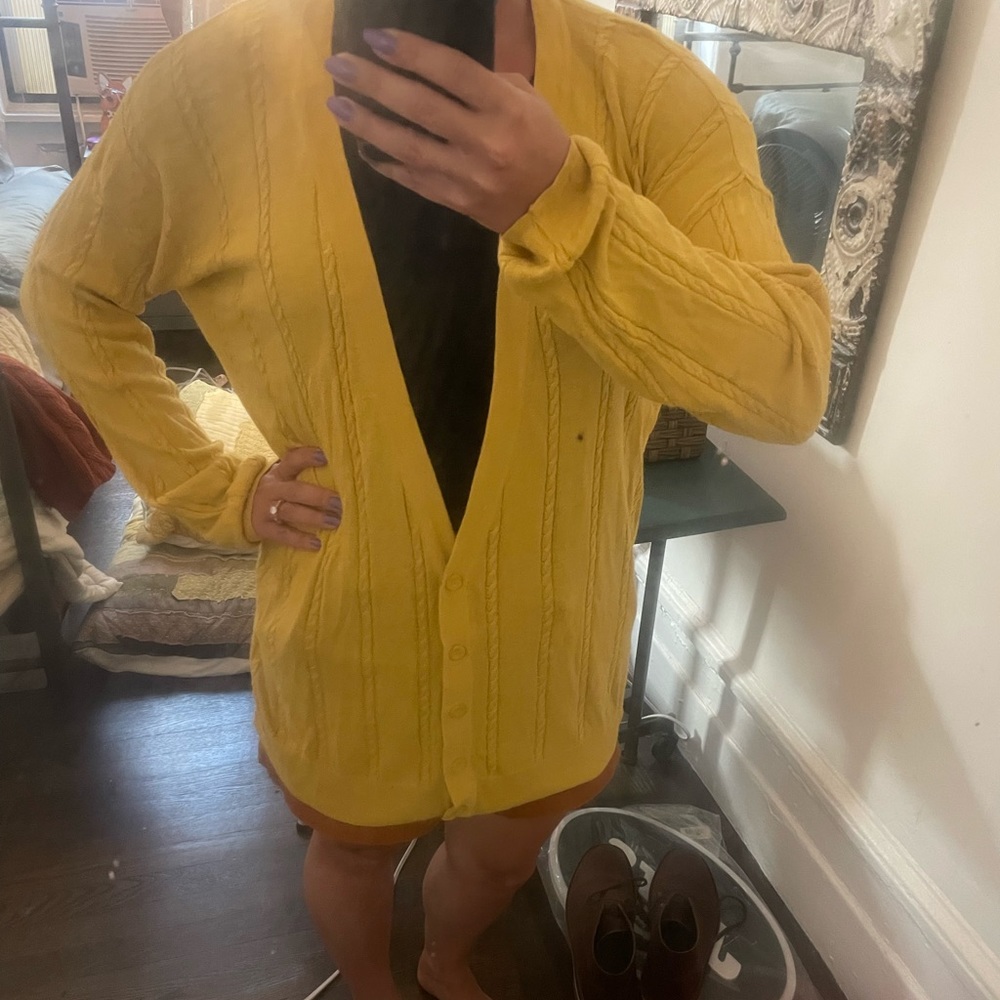 Yellow Rubbish Long Cardigan Size Small